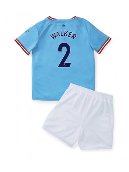 Manchester City Kyle Walker #2 Heimtrikotsatz für Kinder 2022-23 Kurzarm (+ Kurze Hosen)